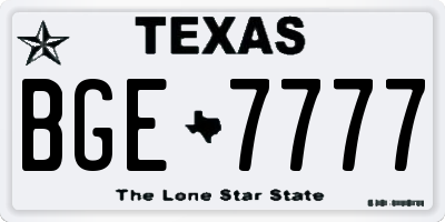 TX license plate BGE7777