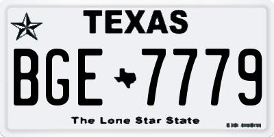 TX license plate BGE7779