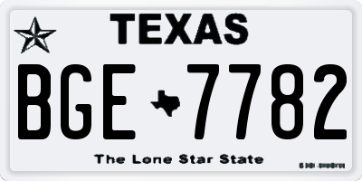 TX license plate BGE7782
