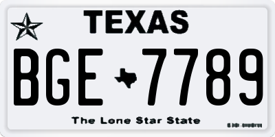 TX license plate BGE7789