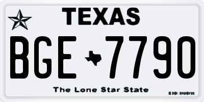 TX license plate BGE7790