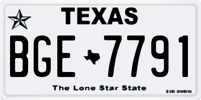 TX license plate BGE7791