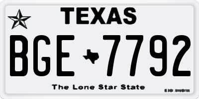 TX license plate BGE7792