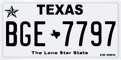 TX license plate BGE7797