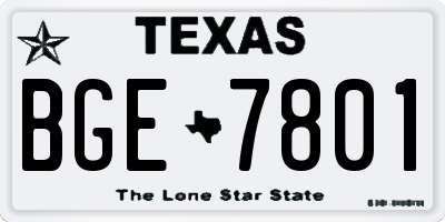 TX license plate BGE7801