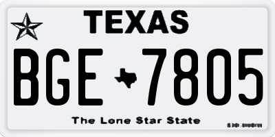 TX license plate BGE7805