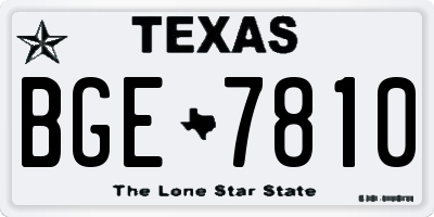 TX license plate BGE7810