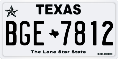 TX license plate BGE7812