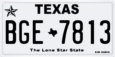 TX license plate BGE7813