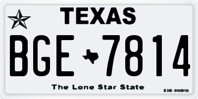 TX license plate BGE7814