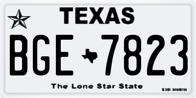 TX license plate BGE7823