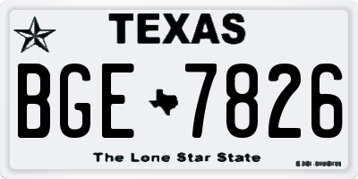 TX license plate BGE7826