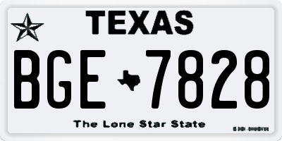 TX license plate BGE7828