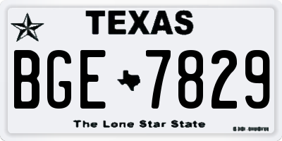 TX license plate BGE7829