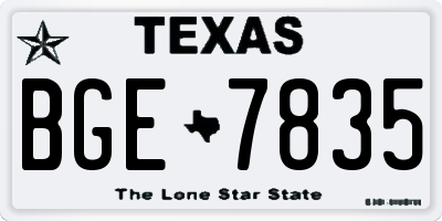 TX license plate BGE7835