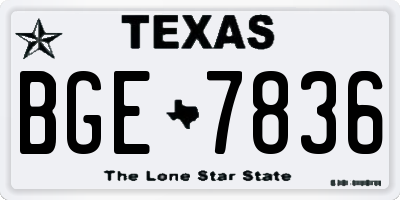 TX license plate BGE7836