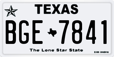 TX license plate BGE7841
