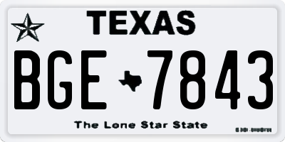 TX license plate BGE7843
