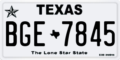 TX license plate BGE7845