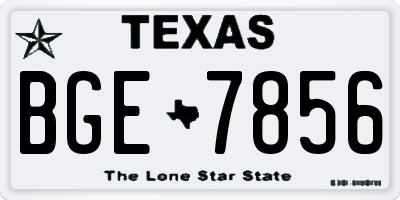 TX license plate BGE7856