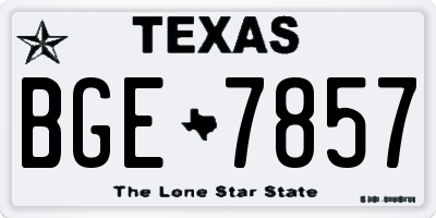 TX license plate BGE7857