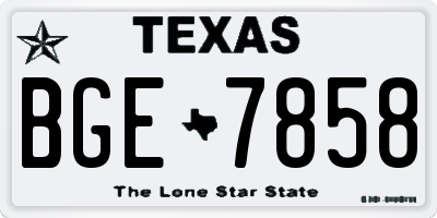 TX license plate BGE7858
