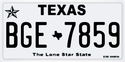 TX license plate BGE7859