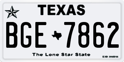 TX license plate BGE7862