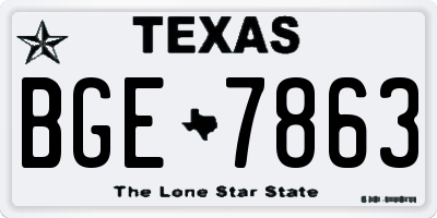 TX license plate BGE7863