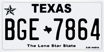 TX license plate BGE7864