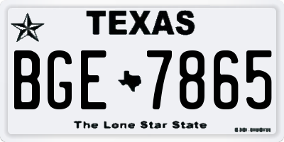 TX license plate BGE7865