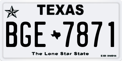 TX license plate BGE7871