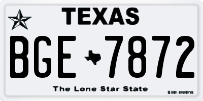 TX license plate BGE7872