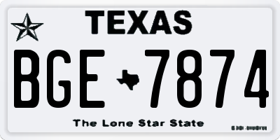 TX license plate BGE7874