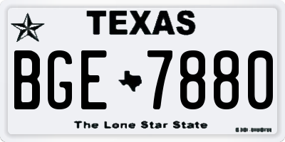 TX license plate BGE7880
