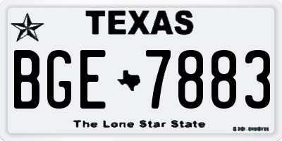 TX license plate BGE7883