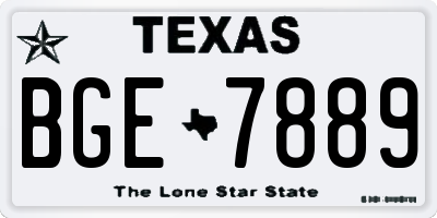 TX license plate BGE7889