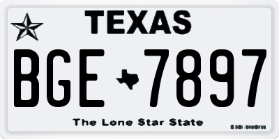 TX license plate BGE7897
