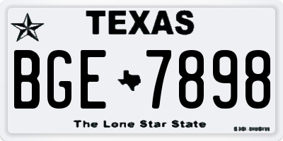 TX license plate BGE7898