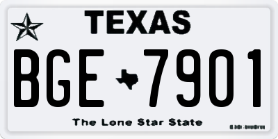 TX license plate BGE7901