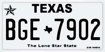 TX license plate BGE7902