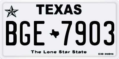 TX license plate BGE7903