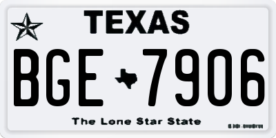 TX license plate BGE7906
