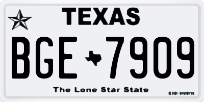 TX license plate BGE7909