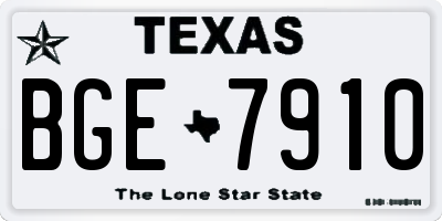 TX license plate BGE7910