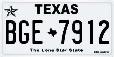 TX license plate BGE7912