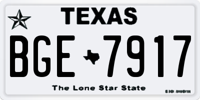 TX license plate BGE7917