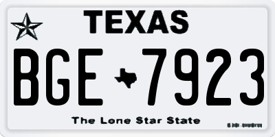 TX license plate BGE7923