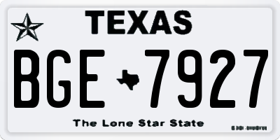 TX license plate BGE7927