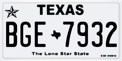 TX license plate BGE7932
